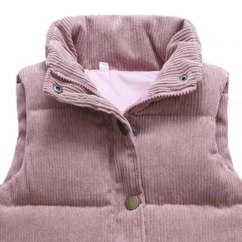Rudens vaikams mergaitėms berniukams šilti viršutiniai drabužiai liemenės striukės vaikiškos velvetinės storos liemenės paltai mergaičių drabužiai