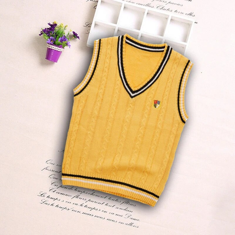 Φθινοπωρινό γιλέκο πουλόβερ για αγόρια Ρούχα Βρεφικά Παιδικά καραμέλα Πλεκτά Γιλέκα Γράμμα κινουμένων σχεδίων Casual φούτερ για παιδιά πουλόβερ