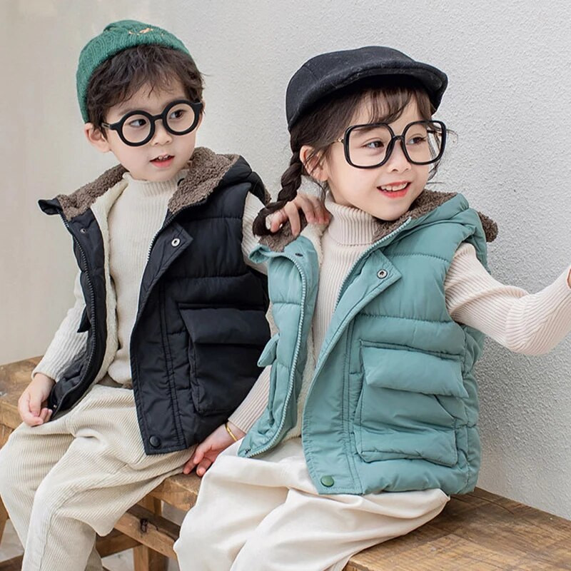 Βρεφικά Ρούχα Αγόρια Κορίτσια Μάλλινη Χοντή Κουκούλα Γιλέκο Παιδικό Χειμώνα Παιδικά Ζεστά Μπουφάν Γιλέκο Χριστουγεννιάτικη Στολή Εξωτερικά