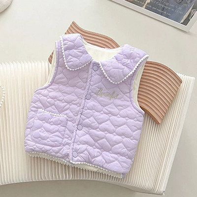 0-5Y Φθινόπωρο Παιδικό Ζεστό Παχύ Γιλέκο Βρεφικό Γιλέκο Παιδικό Πανωφόρι Παλτό Βρεφικά Ρούχα Χειμώνα Αγόρια Κοριτσάκι Γλυκά τζάκετ γιλέκο
