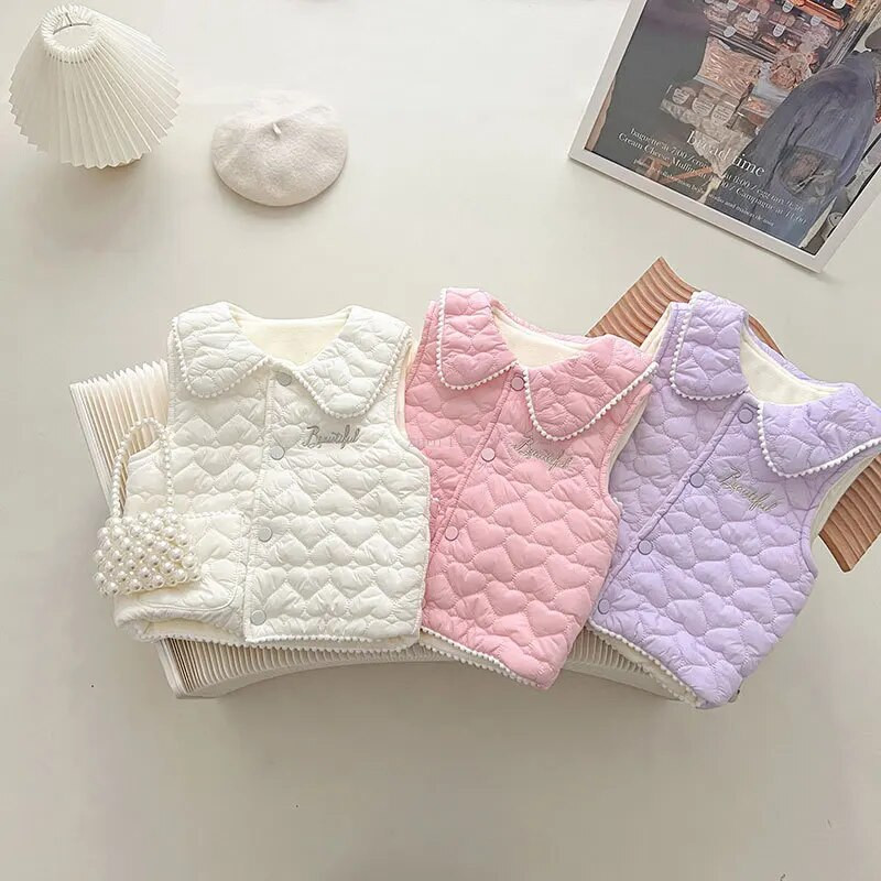 0-5Y Φθινόπωρο Παιδικό Ζεστό Παχύ Γιλέκο Βρεφικό Γιλέκο Παιδικό Πανωφόρι Παλτό Βρεφικά Ρούχα Χειμώνα Αγόρια Κοριτσάκι Γλυκά τζάκετ γιλέκο