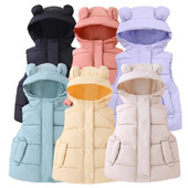 18M-7Y Väikeste Laste Varrukateta jakk Poistele Tüdrukutele Paksu kapuutsiga vest Talvine Soe Vest Laste Jope Mantel Vest Riided