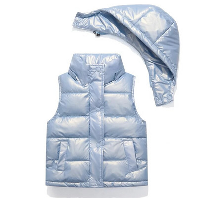 Kruleepo Lapsed Lapsed Sügistalv Soliidne ülerõivad Polsterdatud vest sulejope jakk Riided Beebi tüdrukud poisid soe kapuutsiga vest