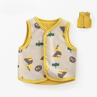 Sügistalvine Uued kahepoolsed Beebi Lastevestid Pehmed Paksendatud Laste Poiste Ülerõivaste Vest Multifilm Armsad Tüdrukud Väikelaste Vestid