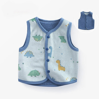 Sügistalvine Uued kahepoolsed Beebi Lastevestid Pehmed Paksendatud Laste Poiste Ülerõivaste Vest Multifilm Armsad Tüdrukud Väikelaste Vestid