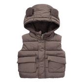 2021 Solid Laste Vest Puuvillane Poiste Riided Kapuutsiga Välisrõivad Laste Vest Varrukateta Poiste riided Sügistalv Paks