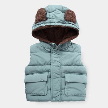 2021 Μασίφ παιδικό γιλέκο Βαμβακερά ρούχα για αγόρια με κουκούλα Παιδικό γιλέκο Αμάνικο για αγόρια Ρούχα φθινόπωρο Χειμώνας χοντρά