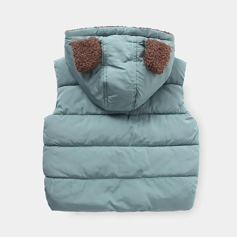 2021 Solid Laste Vest Puuvillane Poiste Riided Kapuutsiga Välisrõivad Laste Vest Varrukateta Poiste riided Sügistalv Paks