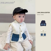 2023. aasta talveuued Lastele, ilusatele poistele mõeldud poiste pealisriided – imikute paks plüüsist lapiline vest, väikelaste moerõivad 0–3 a.