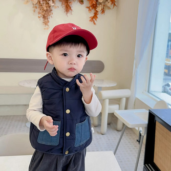 Χειμώνας 2023 Νέο σε παιδικά ρούχα για μωρά και όμορφα αγόρια - Βρεφικό χοντρό βελούδινο συνονθύλευμα γιλέκο, ρούχα μόδας για παιδιά 0-3 ετών