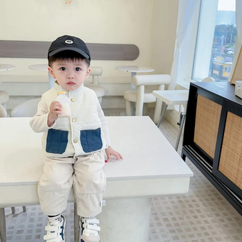 Χειμώνας 2023 Νέο σε παιδικά ρούχα για μωρά και όμορφα αγόρια - Βρεφικό χοντρό βελούδινο συνονθύλευμα γιλέκο, ρούχα μόδας για παιδιά 0-3 ετών