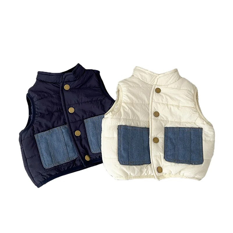 2023. aasta talveuued Lastele, ilusatele poistele mõeldud poiste pealisriided – imikute paks plüüsist lapiline vest, väikelaste moerõivad 0–3 a.