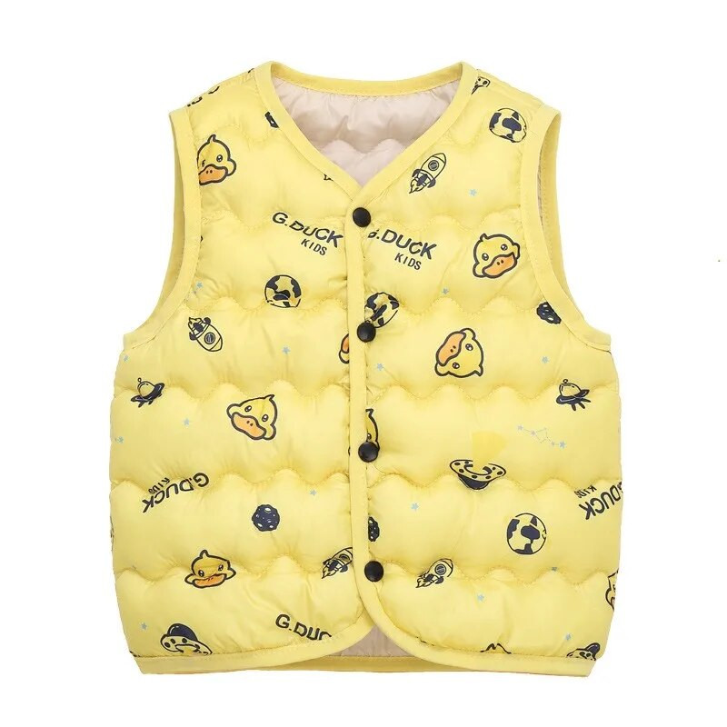 Pūkinė liemenė su V formos iškirpte Rudeninė žiema vaikams Kūdikiui Stora Šilta Liemenė Viršutiniai drabužiai Vaikiški Drabužiai Nauji Berniukams Mergaitėms Medvilniniai paltai 2-8 m.