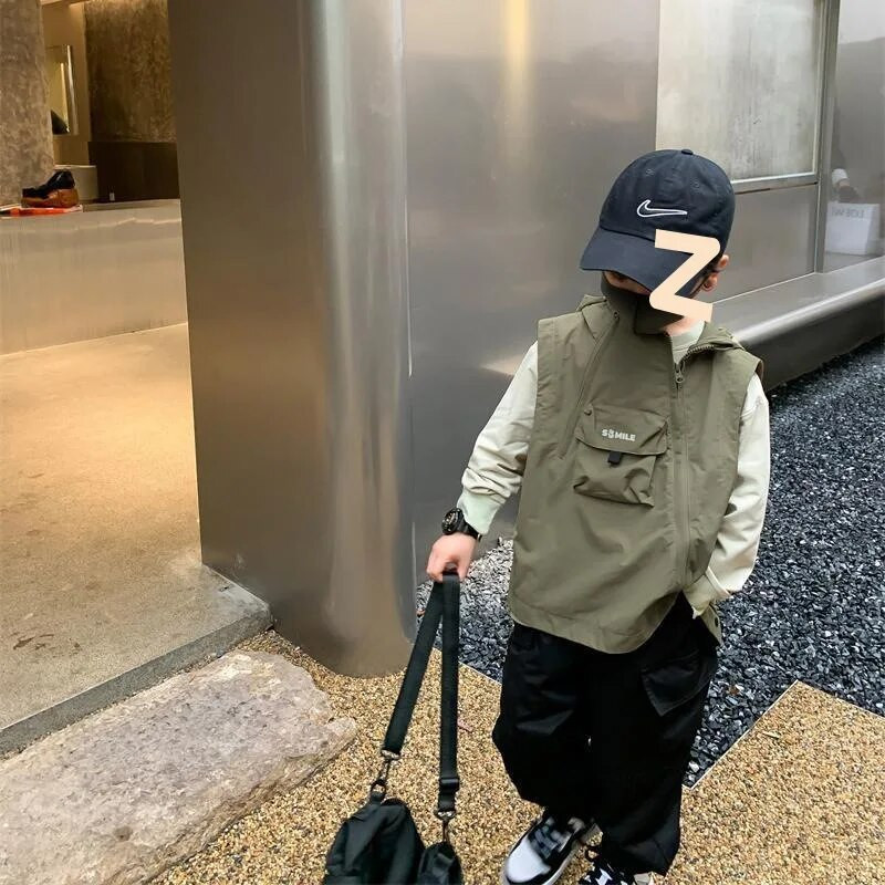 2023 Γιλέκο για Παιδικά Αγόρια Αμάνικο Μπουφάν Άνοιξη Φθινοπωρινό Παιδικό Γιλέκο Casual Βαμβακερό λεπτό παλτό για κορίτσια 4 6 8 10 12 14 ετών