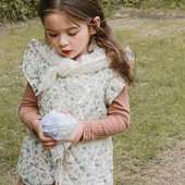 Vaikiška liemenė mergaičių liemenė 2023 m. rudens ir žiemos korėjietiškos mados gėlėta medvilnė, miela, vienspalvė viena krūtinė