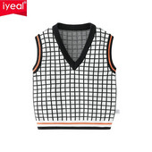IYEAL Kids Boys Uus puhtast puuvillast Briti stiilis vest poiste V-kaelusega varrukateta vaba aja kootud koolivormi vest