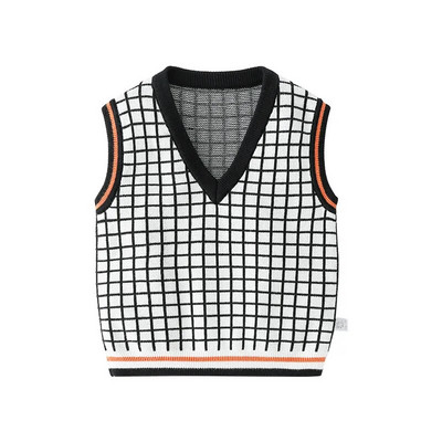 IYEAL Kids Boys Uus puhtast puuvillast Briti stiilis vest poiste V-kaelusega varrukateta vaba aja kootud koolivormi vest