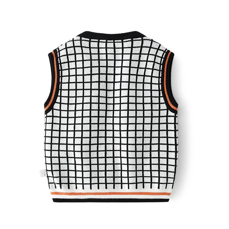 IYEAL Kids Boys Uus puhtast puuvillast Briti stiilis vest poiste V-kaelusega varrukateta vaba aja kootud koolivormi vest