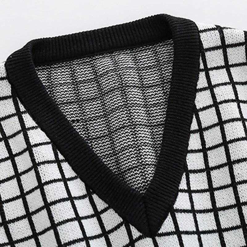 IYEAL Kids Boys Uus puhtast puuvillast Briti stiilis vest poiste V-kaelusega varrukateta vaba aja kootud koolivormi vest