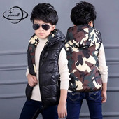 Yauamdb Lastevestid Mantel Talvine 5-17 a. Puuvillane poiste kapuutsiga vestid Kahe küljega Kandke Kamuflaaž riided Lasteriided Y58