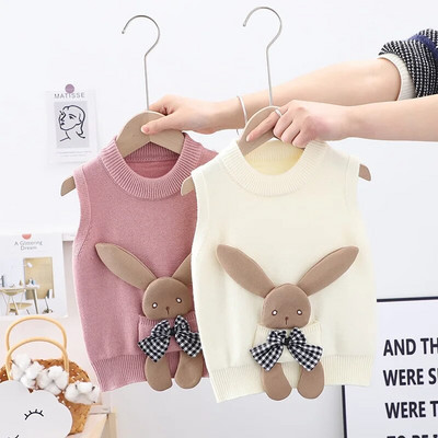 Baby Girl Pullover Vest Tüdrukute Vest Kampsun Armas Küüliku Laste Imiku Villane Sviiter Väliskandja Vest Laste Mantel 1-6Y GY06061