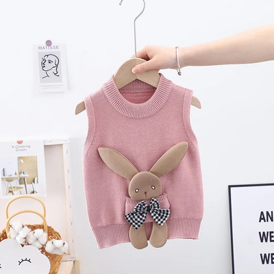 Baby Girl Pullover Vest Tüdrukute Vest Kampsun Armas Küüliku Laste Imiku Villane Sviiter Väliskandja Vest Laste Mantel 1-6Y GY06061