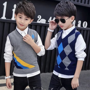 φθινοπωρινό πλέξιμο Γιλέκο Ρούχα για αγόρια Πανωφόρια παιδικά ρούχα Βαμβακερά Παιδικά ρούχα Παιδικό πλεκτό γιλέκο