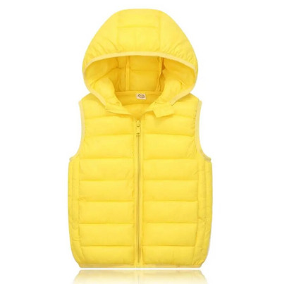 Paaugliams Vaikams Lengva pūkinė striukė Liemenės Šiltos rudens žiemos berniukų mergaičių tėvų ir vaikų paltai Liemenė vaikams su gobtuvu viršutiniai drabužiai