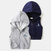 Lasteriided Beebipoiste Mantel kapuutsiga vest Varrukateta kampsunid Kevad- ja sügismood Multifilm Tõmblukuga kardigan 2023 Uus