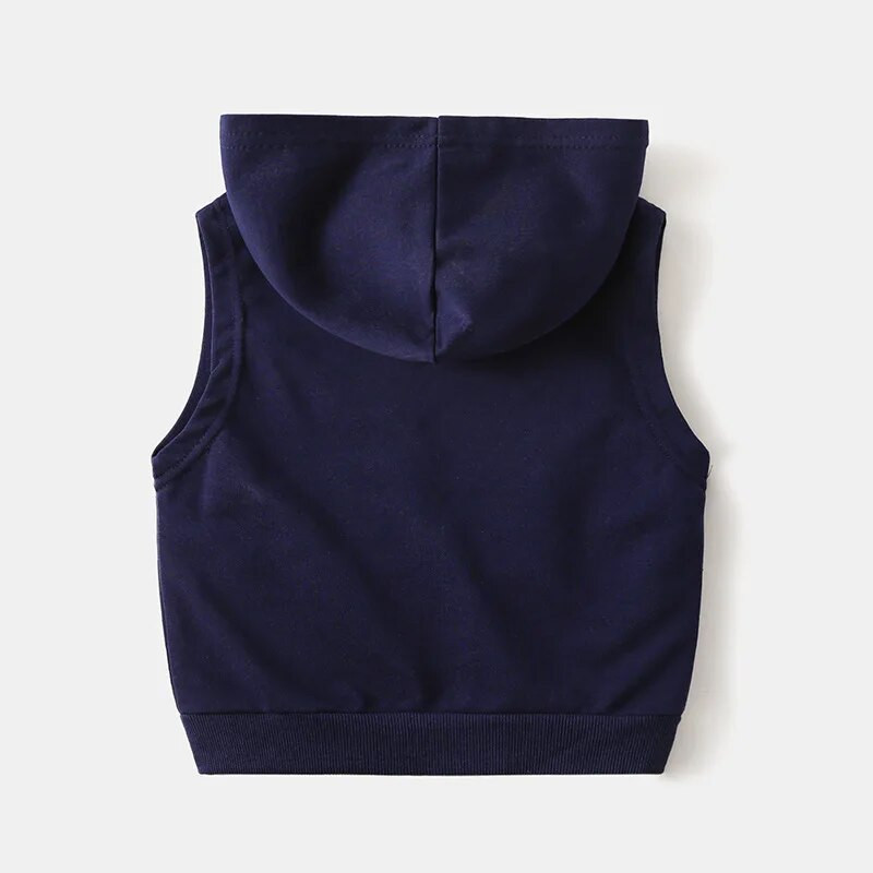 Lasteriided Beebipoiste Mantel kapuutsiga vest Varrukateta kampsunid Kevad- ja sügismood Multifilm Tõmblukuga kardigan 2023 Uus