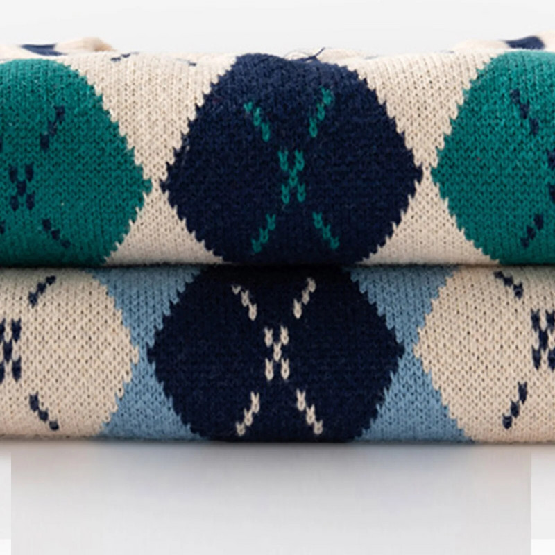 Vaikams berniukams Minkštos medvilnės megztinis liemenė madinga laisvalaikio preppy stiliaus trikotažas V kaklo megzti viršutiniai apatiniai mokykliniai uniforma poilsio drabužiai