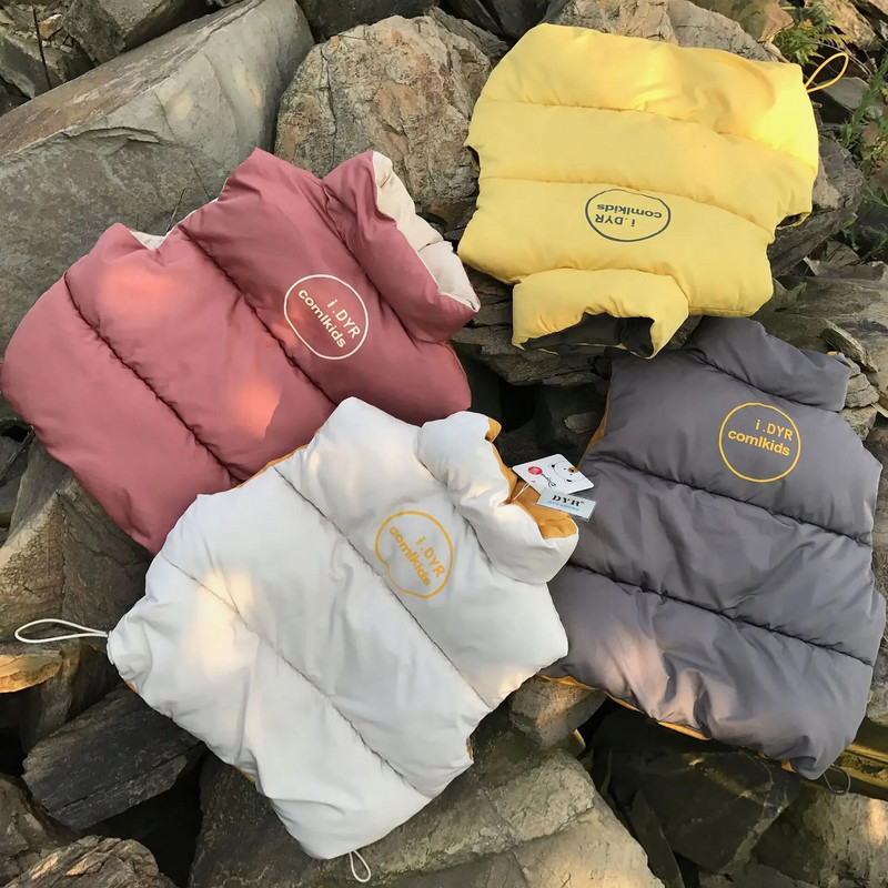 Νέα αγόρια για κορίτσια Χειμερινό φθινοπωρινό αμάνικο γιλέκο με κουκούλα Σακάκι κινουμένων σχεδίων εκτύπωσης παλτό παιδικό ζεστό γιλέκο έξω από ρούχα