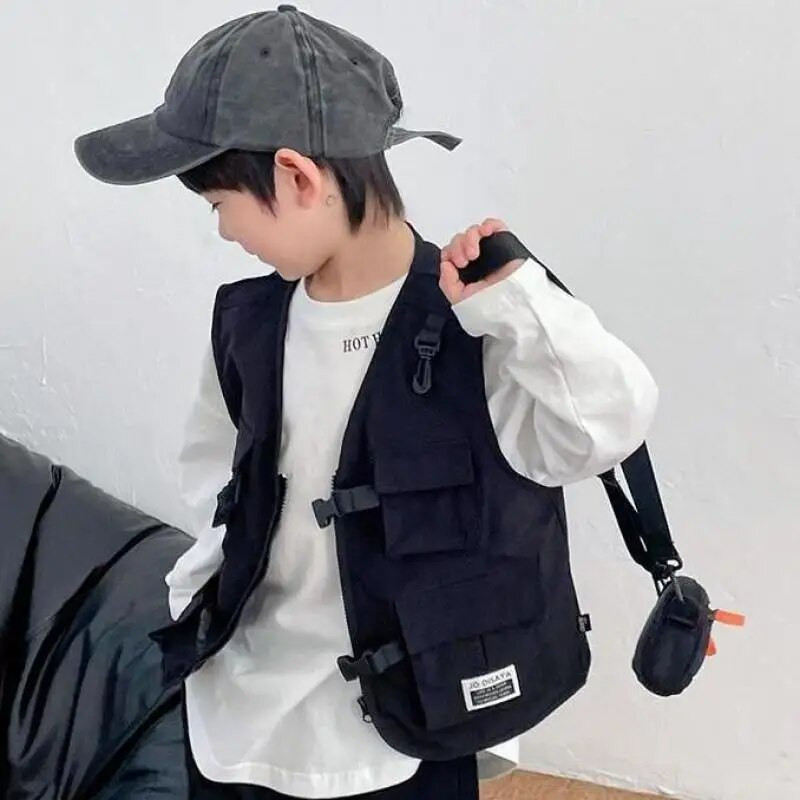 3-11Y Lapsed Puuvillased Vestid Mantlid Kevad-Sügis Poiste Vestid V-kaelusega Tõmblukk Lahtine vabaaja mood Lastele Ülerõivad Riided Hw32