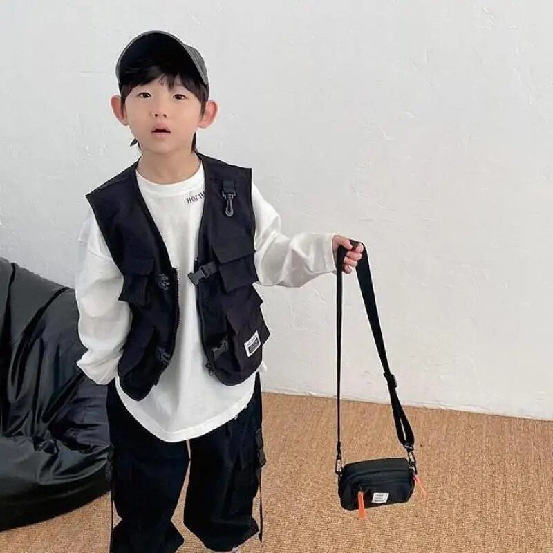 3-11Y Lapsed Puuvillased Vestid Mantlid Kevad-Sügis Poiste Vestid V-kaelusega Tõmblukk Lahtine vabaaja mood Lastele Ülerõivad Riided Hw32