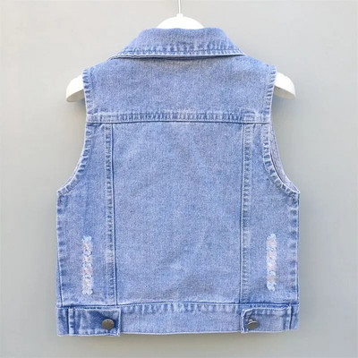 Παιδικά ρούχα Παιδικό τζιν γιλέκο 2023 Καλοκαιρινή ζακέτα για αγόρια και κορίτσια Τζιν πουκάμισο Κορεατικής μπουτίκ Ρούχα σε απλό στυλ