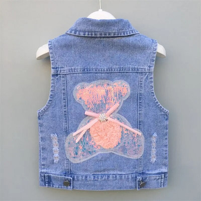 Παιδικά ρούχα Παιδικό τζιν γιλέκο 2023 Καλοκαιρινή ζακέτα για αγόρια και κορίτσια Τζιν πουκάμισο Κορεατικής μπουτίκ Ρούχα σε απλό στυλ