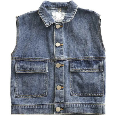 Καλοκαίρι 2023 Νέο τζιν γιλέκο κοριτσιών Παιδικά μοδάτα πανωφόρια γιλέκο μωρό ανοιξιάτικο και φθινοπωρινό παλτό Boutique Παιδικά ρούχα 3 4 5 6 8 10 12