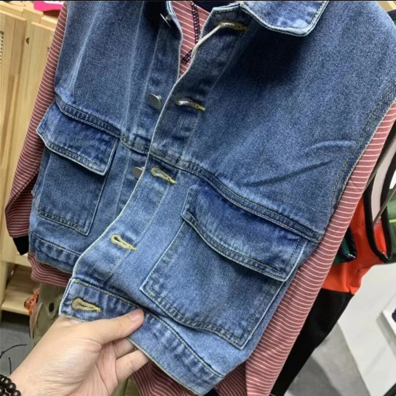 Καλοκαίρι 2023 Νέο τζιν γιλέκο κοριτσιών Παιδικά μοδάτα πανωφόρια γιλέκο μωρό ανοιξιάτικο και φθινοπωρινό παλτό Boutique Παιδικά ρούχα 3 4 5 6 8 10 12