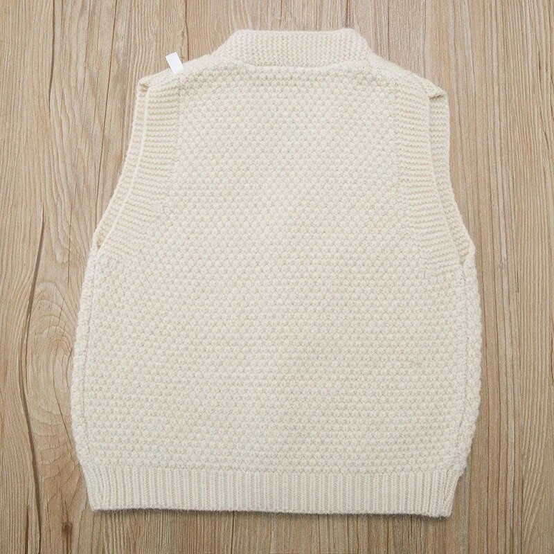 Παιδικά Ρούχα Pure Color Αγόρια Γιλέκο V-Γιά Παιδικά Πλεκτά Casual Παιδικά Εξωτερικά Ενδύματα 0-5Y