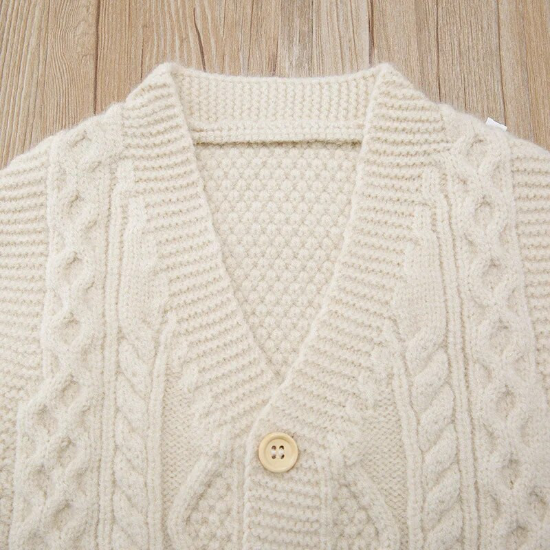 Παιδικά Ρούχα Pure Color Αγόρια Γιλέκο V-Γιά Παιδικά Πλεκτά Casual Παιδικά Εξωτερικά Ενδύματα 0-5Y