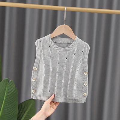 Vaikų berniukų liemenė spyruokliniai kūdikių rūbai Megzti laisvalaikio berankove kūdikio liemenė vaikiški drabužiai Liemenė 0-5Y