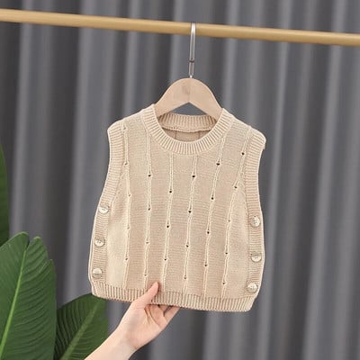 Vaikų berniukų liemenė spyruokliniai kūdikių rūbai Megzti laisvalaikio berankove kūdikio liemenė vaikiški drabužiai Liemenė 0-5Y