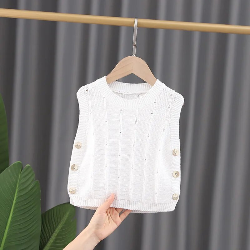 Vaikų berniukų liemenė spyruokliniai kūdikių rūbai Megzti laisvalaikio berankove kūdikio liemenė vaikiški drabužiai Liemenė 0-5Y