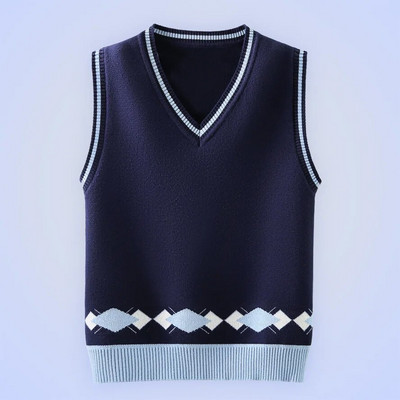 Poiste vest, sügisene puuvillane mantel 2024, uued lasteriided koolilastele, kootud pullover vest poisile vanuses 5–14 aastat