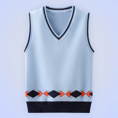 Poiste vest, sügisene puuvillane mantel 2024, uued lasteriided koolilastele, kootud pullover vest poisile vanuses 5–14 aastat