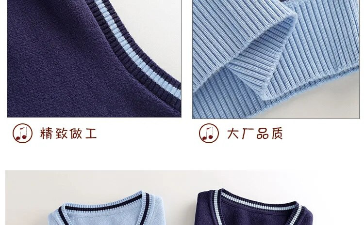 Poiste vest, sügisene puuvillane mantel 2024, uued lasteriided koolilastele, kootud pullover vest poisile vanuses 5–14 aastat