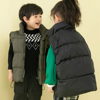 Γιλέκο για αγόρια Παιδικό γιλέκο πουπουλένιο 2023 Green Warm Plus Thicken Χειμερινό Φθινοπωρινό τζάκετ εξωτερικού χώρου Παιδικά ρούχα