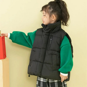 Γιλέκο για αγόρια Παιδικό γιλέκο πουπουλένιο 2023 Green Warm Plus Thicken Χειμερινό Φθινοπωρινό τζάκετ εξωτερικού χώρου Παιδικά ρούχα