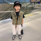 2-11Y Lastele Puuvillased vestid Mantlid Sügispoistele Vestid Alla keeratav krae Tõmblukk lahti vaba vabaaja Kerged laste ülerõivad Riided H29