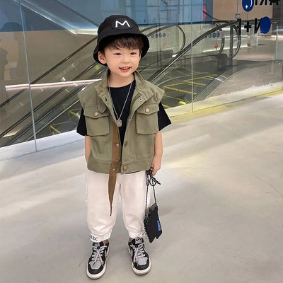 2-11Y Lastele Puuvillased vestid Mantlid Sügispoistele Vestid Alla keeratav krae Tõmblukk lahti vaba vabaaja Kerged laste ülerõivad Riided H29